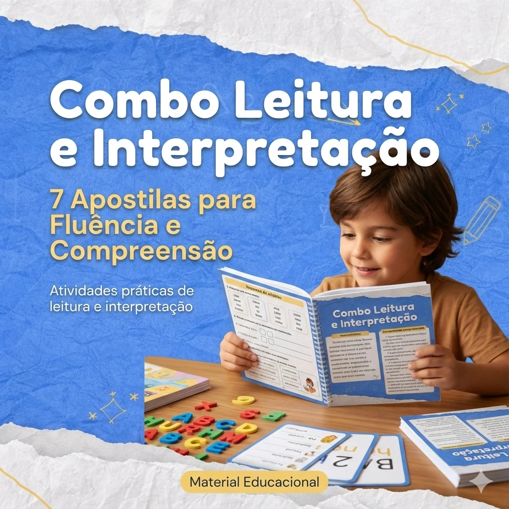 Combo Leitura e Interpretação – 7 Apostilas para Fluência e Compreensão